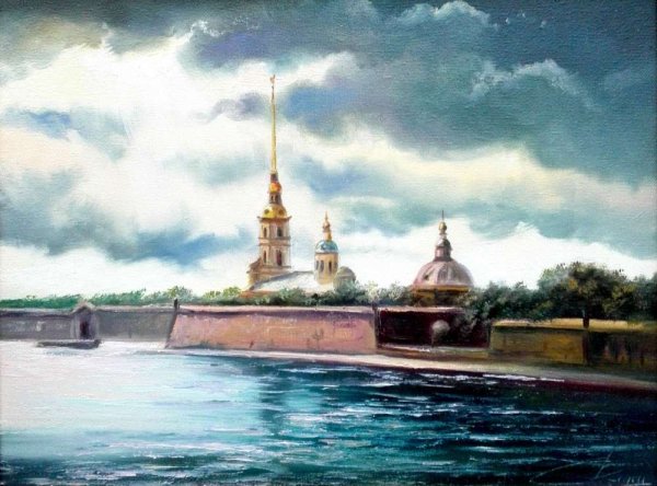 Питер пейзаж городской Петропавловская крепость