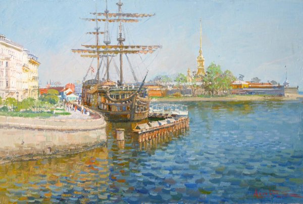 Петербург акварель Петропавловская крепость