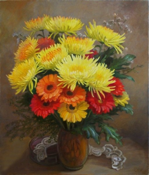 Герберы картина