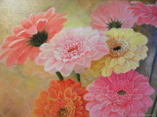Герберы живопись маслом