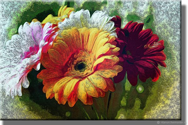 Цветы герберы в живописи