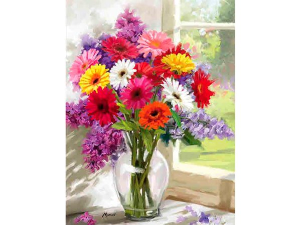 Алмазная мозаика 30х40 цветы герберы
