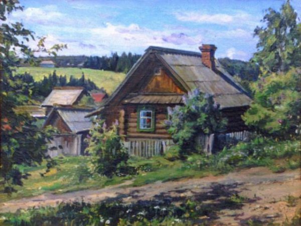 Деревенская изба в живописи