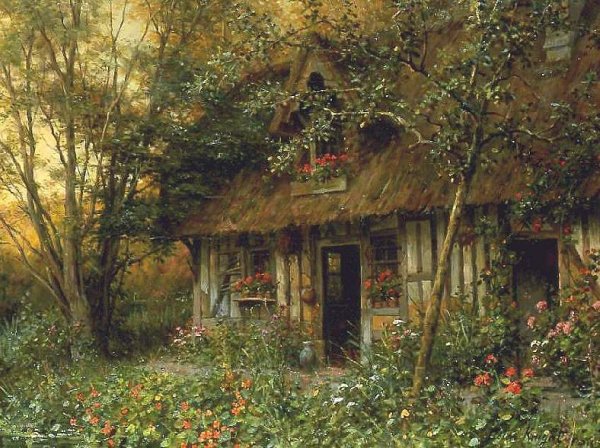 Домик в лесу в живописи