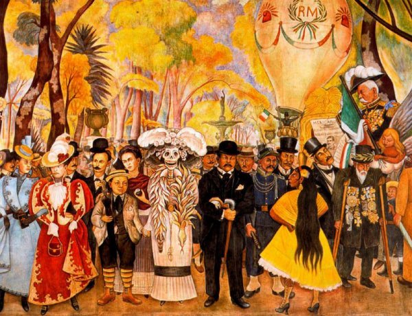 Диего Ривера (Мексика) "сон о воскресном дне в парке Аламеда