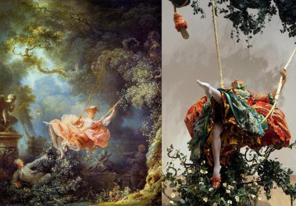 Качели (счастливые возможности качелей), Жан Оноре Фрагонар, (1767).