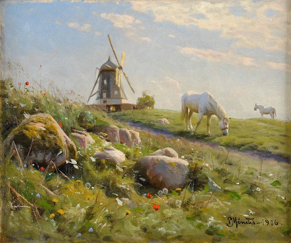 Художник Peder Mork Monsted 1859-1941 г.г датский художник