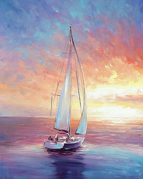 Парус акварель