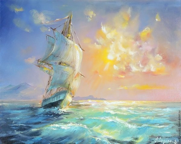 Художник Логинова Светлана картина парусник