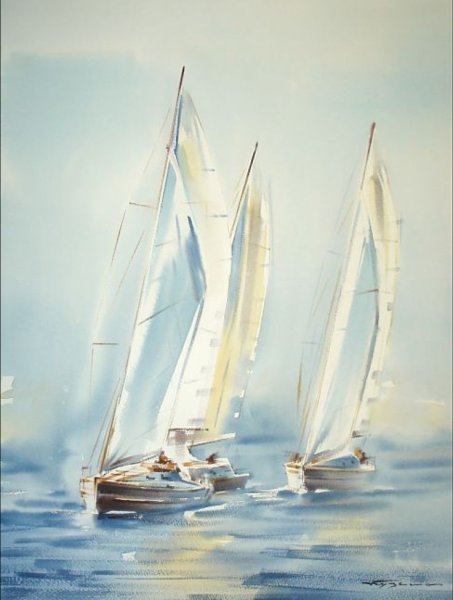 Константин Кузема акварель морской пейзаж