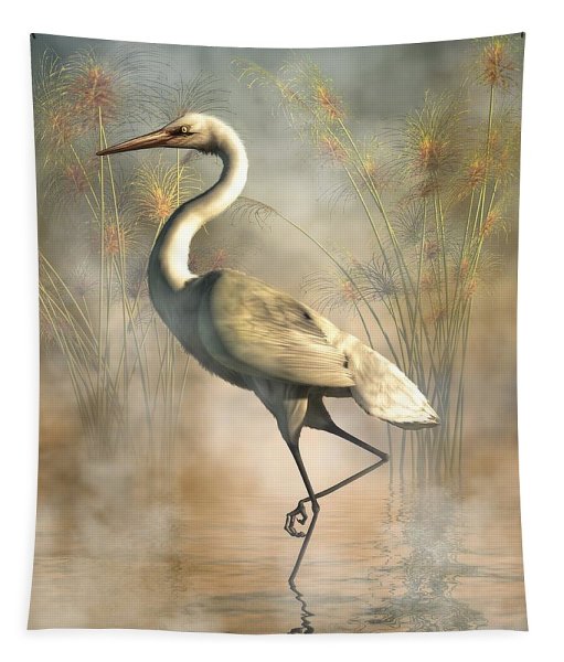 Цапля живопись