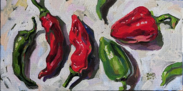 Перцы маслом живопись