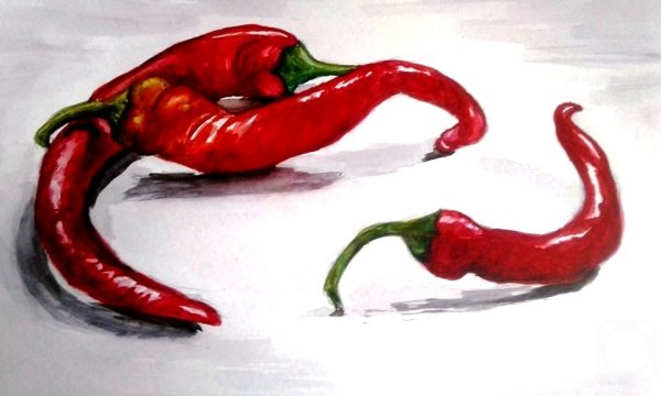 Перчик Чили акварель