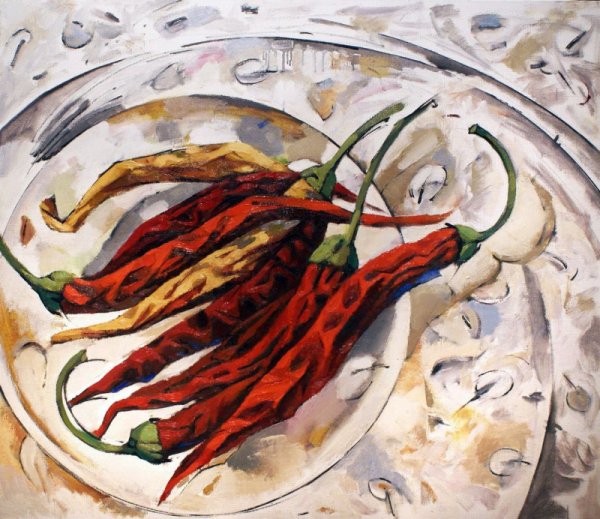 Острый красный перец живопись