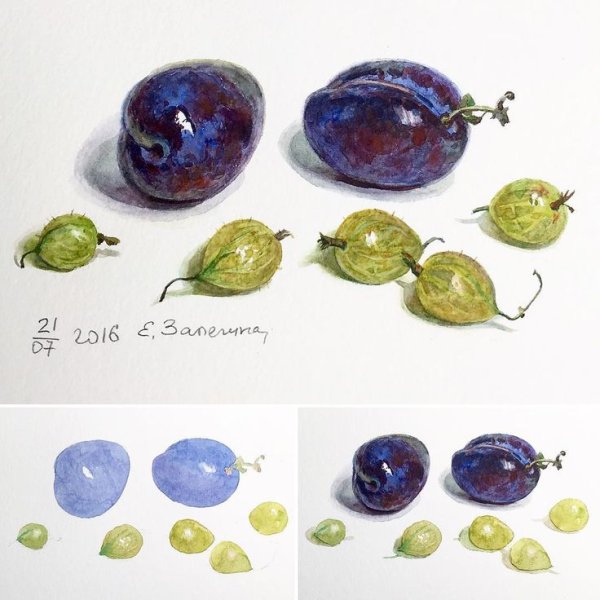 Залегина Елизавета акварель