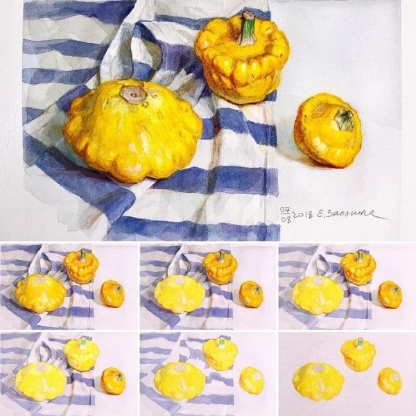 Лиза Залегина акварель