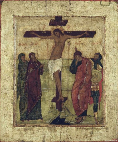 Икона Распятие Иисуса Христа 16 века