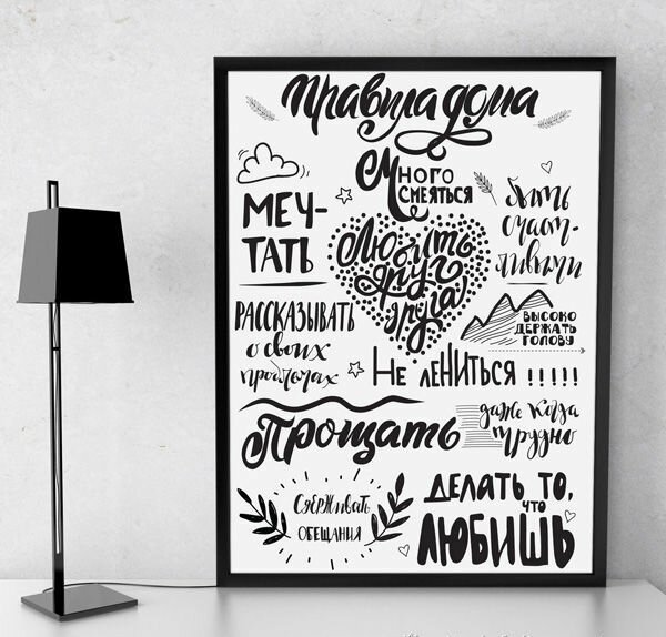 Надписи на холсте