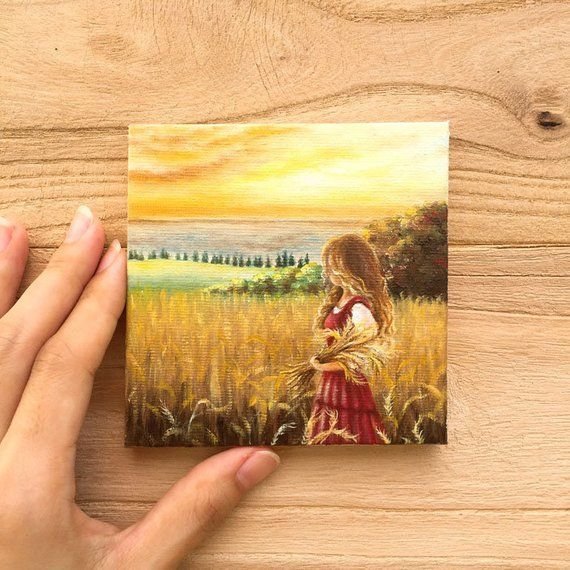 Рисование на маленьких холстах