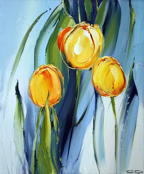 Тюльпаны мастихином мастер класс