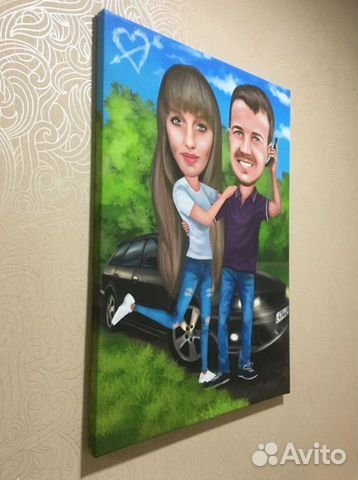 Портрет на холсте шарж