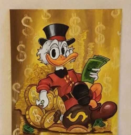 Скрудж на зеркальном холсте
