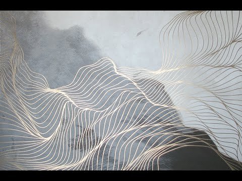 Картины с золотыми линиями