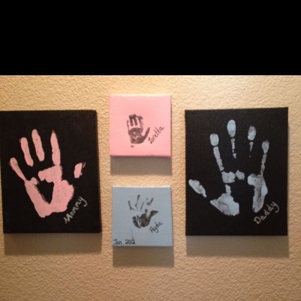 Ладошки на холсте для влюбленных (47 фото)