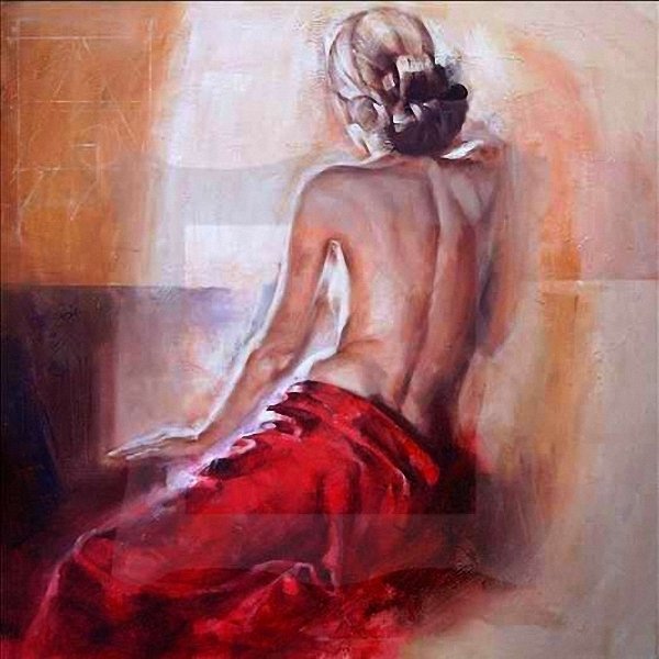 Картина акрилом девушка