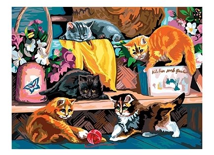 Картина маслом для детей котик