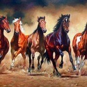 Табун лошадей холст для рисования (49 фото)