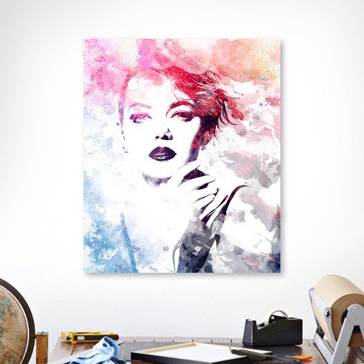 Портрет в стиле акварель на холсте