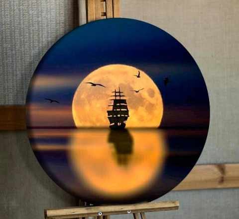 Картины маслом на круглом холсте