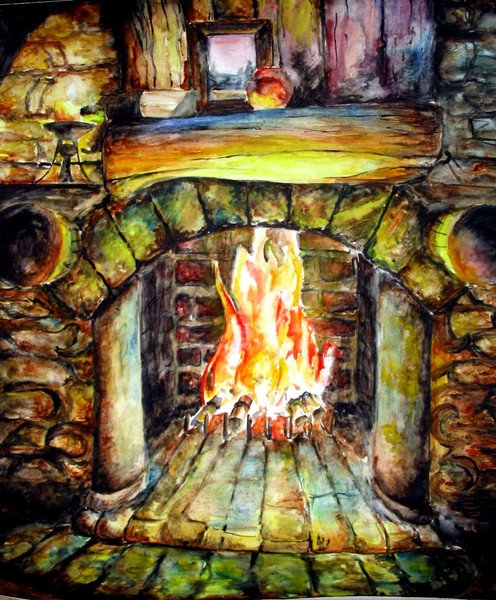 Очаг папы Карло иллюстрации к сказке