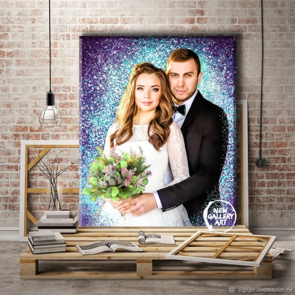 Подарочный холст на свадьбу с пожеланиями