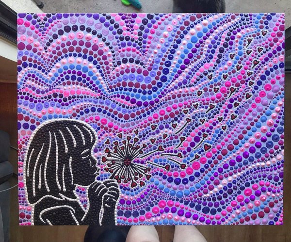 Точечная техника рисования акриловыми красками