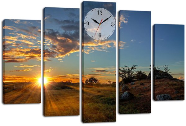 Модульная картина с часами mdc029, 135х80 см
