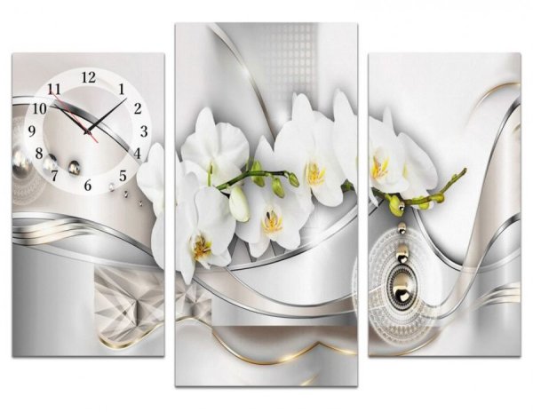 Модульные часы на холсте 60х80