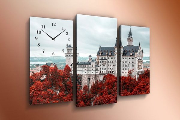 Модульные часы на холсте 60х80