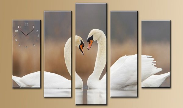 Модульные картины на холсте с часами