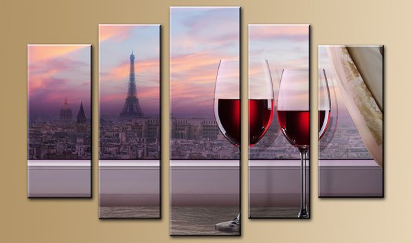 Модульные картины с часами для кухни