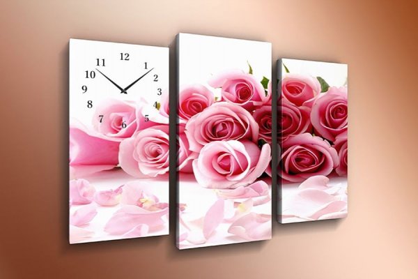 Модульные часы на холсте