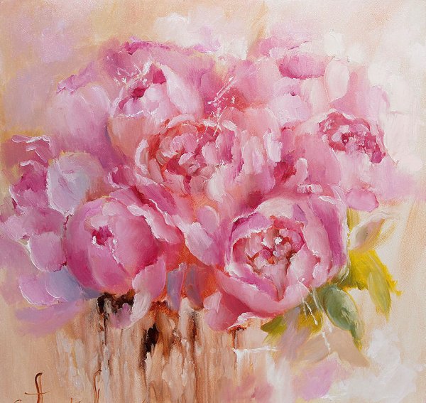 Цветы маслом