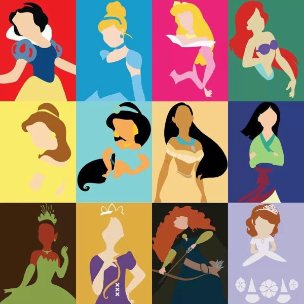 Диснеевские персонажи в квадрат