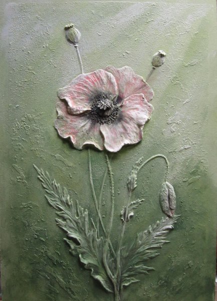 Скульптурная живопись на стене