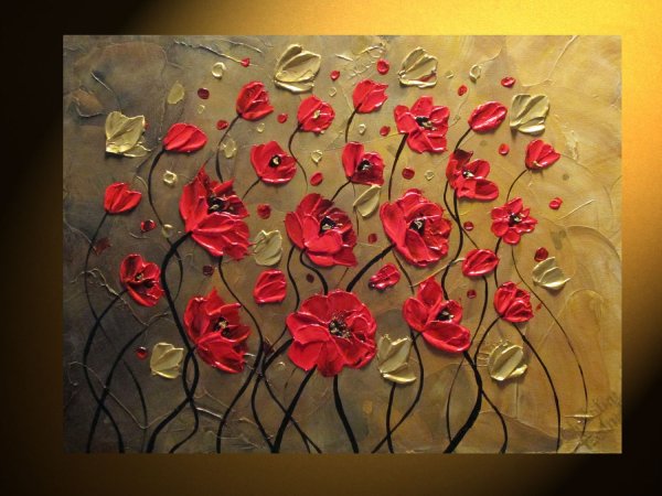 Маки мастихином объемная живопись