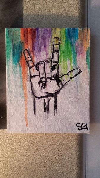 Рисунки на холсте маркерами