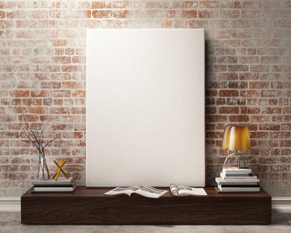 Пустой плакат в интерьере