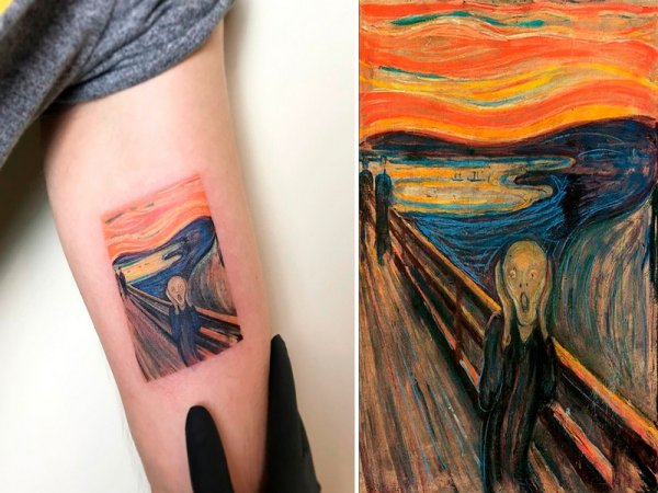 Тату крик Эдварда Мунка