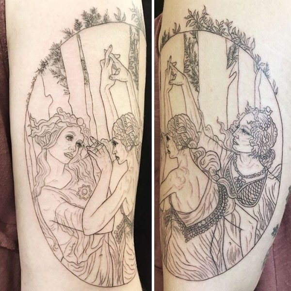Венера Боттичелли тату